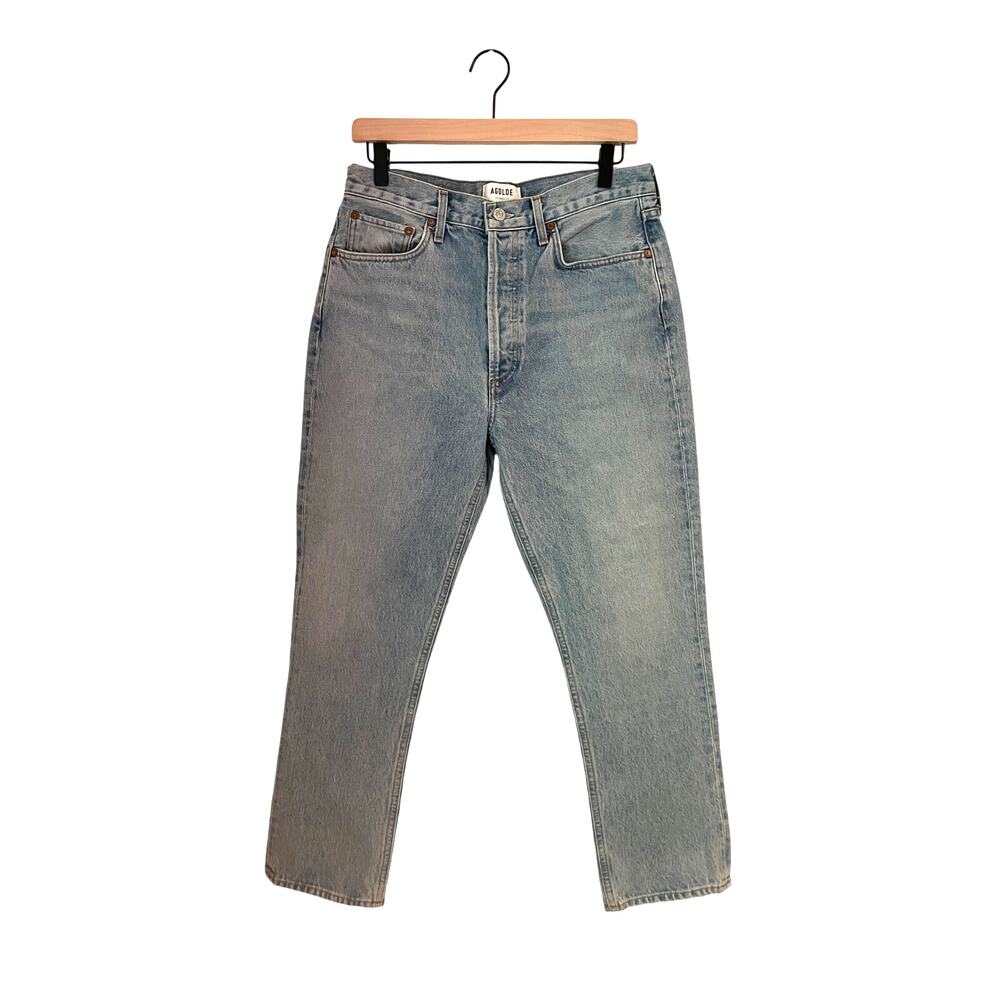 Agolde Jeans High Rise Straight Riley Crop Light Wash size 29